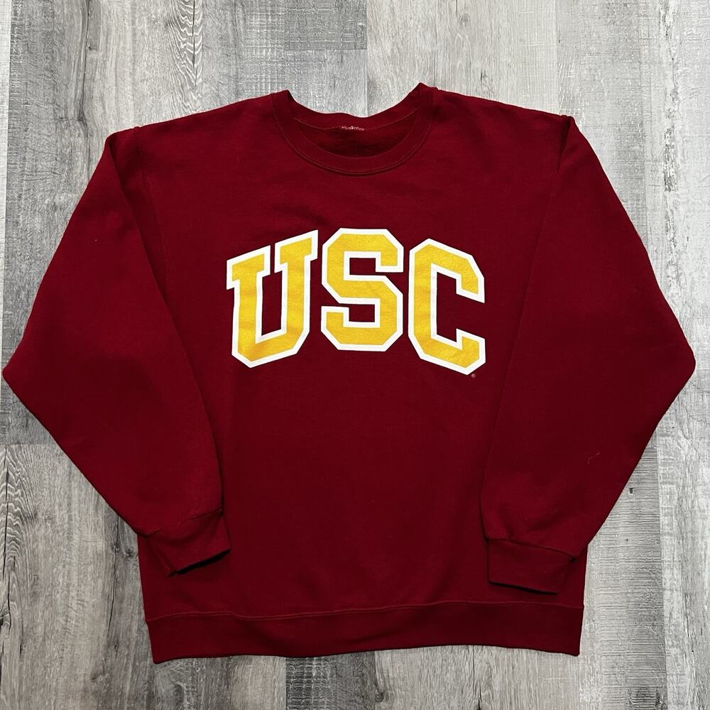 USC Trojans Sweatshirt VTG Red Southern California Crewneck College 90s Y2K Sz L